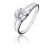 Bague solitaire or et oxyde de zirconium