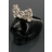 Bague Tête de Mort Noire Strassée