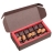 Ballotin de <a title='Des chocolats en cadeau à la saint-valentin' href='http://www.familyby.com/boutiques/detailCategorie/4222' style='text-decoration:none; color:#333'><strong>chocolats</strong></a> bio - assortiment noir intense, nougatine et moka - le coffret de 130g - 18 pièces