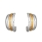 Boucles d'oreille 1/2 créoles bicolore 3 anneaux