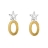 Boucles d'oreille 1 etoile + ovale bicolores