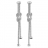 Boucles d'oreille 2 fils avec motif noeud au centre argent