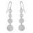 Boucles d'oreille 4 ronds metal martelé fremoir crochet argent