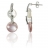 Boucles d'oreille argent avec oxydes, nacre rose et blanche