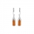Boucles d'oreille argent et ambre véritable forme cylindrique