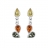 Boucles d'oreille argent et ambre véritable trio multicolore