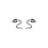 Boucles d'oreille argent rhodié motif serpent et zirconia noir