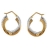 Boucles d'oreille bicolores type créoles rondes double anneau