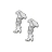 Boucles d'oreille carte italie fermoir poussette argent rhodié