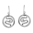 Boucles d'oreille crochet argent rhodié cercle serpentin et pier