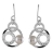 Boucles d'oreille crochet argent rhodié cercles avec perle crème