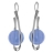 Boucles d'oreille crochet argent rhodié pastilles bleues synthét