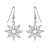 Boucles d'oreille etoile de mer fermoir crochet argent rhodié