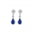 Boucles d'oreille goutte bleu azur + clou oxyde blanc