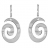 Boucles d'oreille grosse spirale fermoir crochet argent