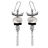 Boucles d'oreille motif moderne nacre pierre noire oxyde zirconi