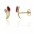 Boucles d'oreille or et rubis navette