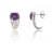 BOUCLES D'OREILLE OR GRIS AMÉTHYSTE ET DIAMANT