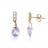 Boucles d'oreille or jaune et oxyde goutte violette
