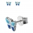 Boucles d'oreille papillon bleu argent