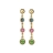 Boucles d'oreille pendant 3 pierres multicouleurs plaqué or