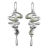 Boucles d'oreille pendante moderne nacre fermoir crochet argent