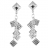 Boucles d'oreille pendante multi carrées martelés poussettes arg