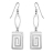 Boucles d'oreille pendante ovale + rectangle fermoir crochet a