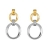 Boucles d'oreille pendantes 2 anneaux bicolore
