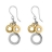 Boucles d'oreille pendantes 3 anneaux avec chainettes
