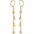Boucles d'oreille pendantes 4 étoiles + fermoir dormeuse plaqué