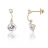Boucles d'oreille pendantes or jaune et oxyde 6mm