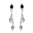 Boucles d'oreille pierre noire + 2 pampilles oxyde poires fermoi