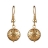 Boucles d'oreille plaqué or pendant boule ajourée - 12 mm