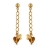Boucles d'oreille plaqué or pendant chainette cœur zirconia oran