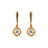 Boucles d'oreille plaqué or pendant zirconia blanc taille carrée