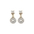 Boucles d'oreille plaqué or petit pendant disque pavé de zirconi
