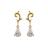 Boucles d'oreille plaqué or petit pendant zirconia blanc taille
