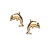 Boucles d'oreille poussette dauphins plaqué or