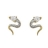 Boucles d'oreille serpent oxyde zirconium oxydes plaqué or