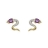 Boucles d'oreille serpent oxyde zirconium violet plaqué or
