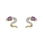 Boucles d'oreille serpent oxyde zirconium violet plaqué or