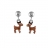 Boucles d'oreille tige argent rhodié antilope