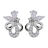 Boucles d'oreille tige argent rhodié avec motif<a title='bouquet de fleurs pour la saint-valentin' href='http://www.familyby.com/boutiques/detailCategorie/4211' style='text-decoration:none; color:#333'><strong> fleurs</strong></a> pierres b