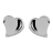 Boucles d'oreille tige argent rhodié coeur incurvé avec pierres