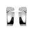 Boucles d'oreille tige argent rhodié demi créoles barette biais