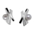 Boucles d'oreille tige argent rhodié design avec perle blanche i