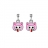 Boucles d'oreille tige argent rhodié enfant hibou rose