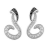 Boucles d'oreille tige argent rhodié forme recourbée et pierres