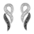 Boucles d'oreille tige argent rhodié forme sculptée et pierres b